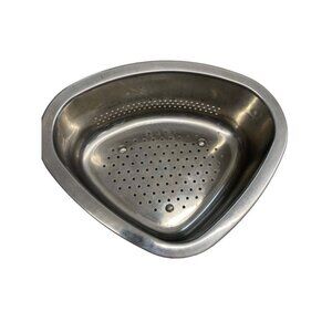 Stainless Steel Corner Sink Strainer With Perforated Design & Rubber Feet